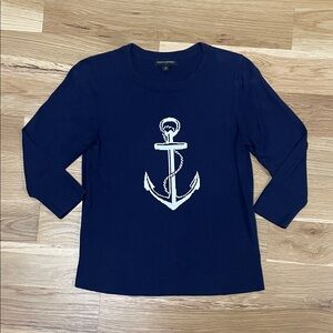 Banana Republic Navy Long Sleeve with Anchor Design